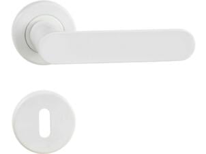 Linea Bertomani 157 poignée de porte avec rosaces 50mm set complet aluminium blanc
