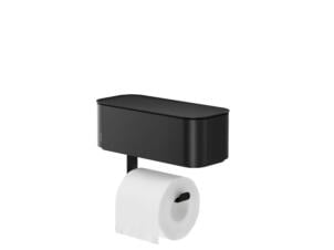 Tiger 2-Store toiletrolhouder met afsluitbaar opbergmandje 25cm zwart
