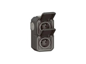 Legrand 2P+A Plexo prise verticale double noir