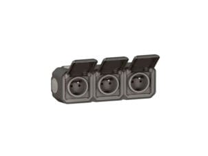 Legrand 3V Plexo driedubbel horizontaal stopcontact zwart