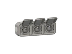 Legrand 3V Plexo prise horizontale triple gris