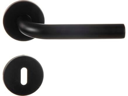 Linea Bertomani 5312 poignée de porte avec rosace 50mm noir 1