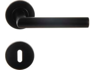 Linea Bertomani 5338 deurklinkset op rozet 50mm zwart