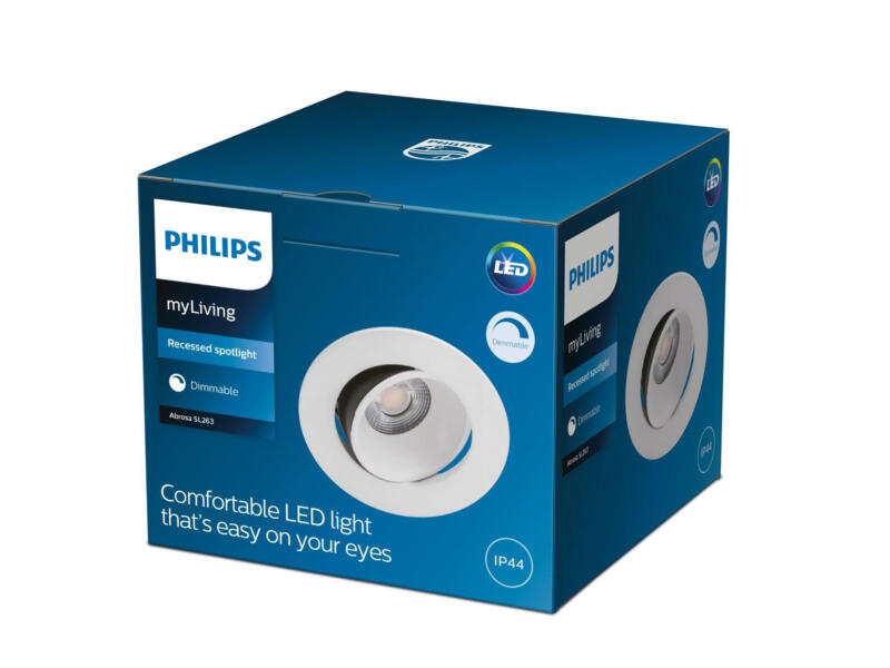 Philips Abrosa spot LED encastrable réflecteur 9W blanc 3 pièces