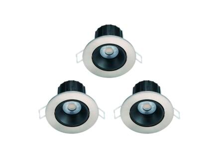 Philips Abrosa spot LED encastrable réflecteur 9W nickel gris 3 pièces 1