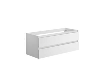 Allibert Alma meuble lavabo 120cm pour lavabo simple 2 tiroirs blanc brillant 1