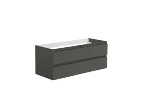 Allibert Alma meuble pour lavabo simple 120cm 2 tiroirs asphalte brillant