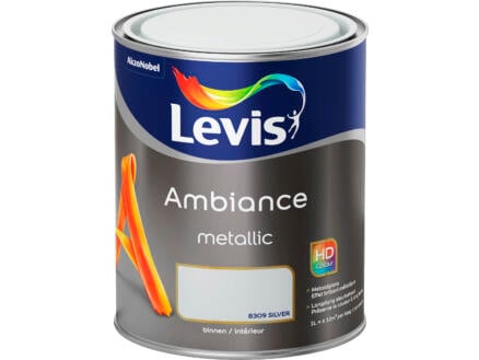 Levis Ambiance Metallic muurverf 1l zilver 1