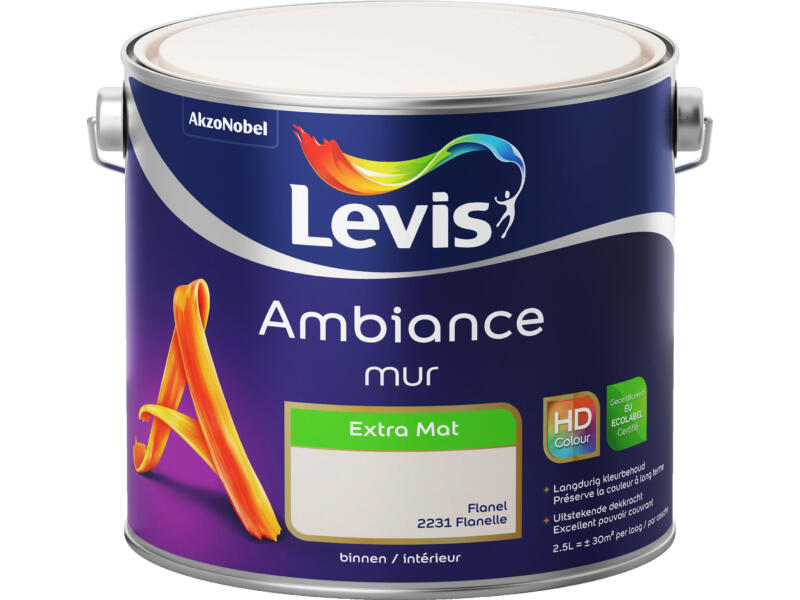 Levis Ambiance muurverf extra mat 2,5l flanel