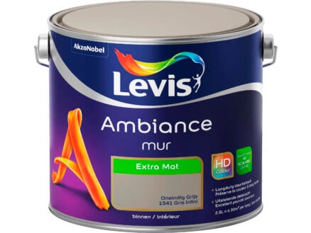 Levis Ambiance muurverf extra mat 2,5l oneindig grijs 1