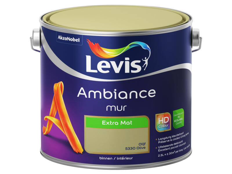 Levis Ambiance peinture murale extra mat 2,5l olive