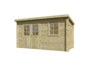 Outdoor Life Products Amira abri de jardin en bois 380x175x217 cm chalet imprégné vert olive