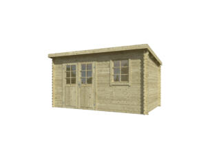 Outdoor Life Products Amira houten tuinhuis 380x230x217 cm blokhut geïmpregneerd olijfgroen