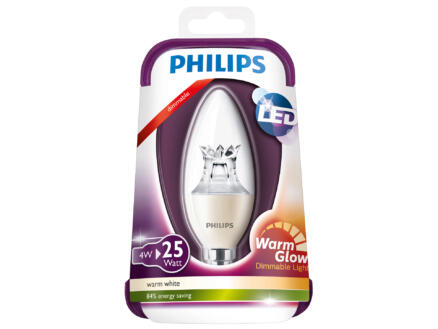 Philips Ampoule LED flamme E14 4W blanc chaud dimmable 1