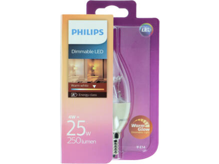 Philips Ampoule LED flamme torsadée E14 4W blanc chaud dimmable 1
