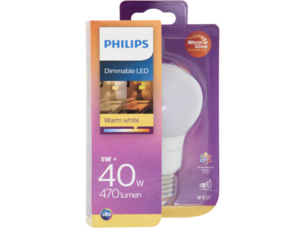 Philips Ampoule LED poire E27 5,5W blanc chaud dimmable 1