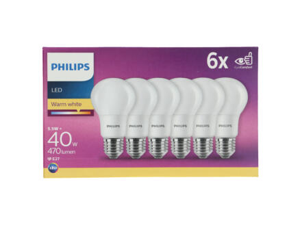 Philips Ampoule LED poire mat E27 5,5W 6 pièces 1