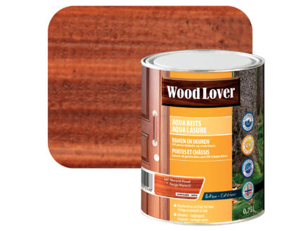 Wood Lover Aqua lasure 0,75l rouge méranti #647 1