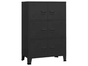 Armoire de rangement métal 75x40x115 cm noir
