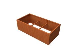 Geroba Artesa jardinière 200x100x60 cm acier corten rouille