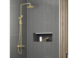 Aurlane Arty colonne de douche avec mitigeur or
