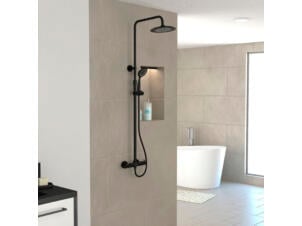 Aurlane Arty douchezuil met thermostatische kraan zwart