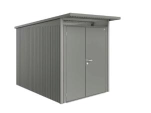 Biohort AvantGarde A3 tuinhuis 180x217x300 cm met dubbele deur kwartsgrijs metallic