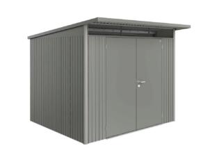 Biohort AvantGarde A6 tuinhuis 260x218x260 cm met dubbele deur kwartsgrijs metallic