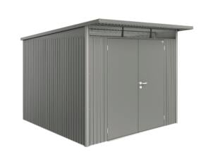 Biohort AvantGarde A7 tuinhuis 260x217x300 cm met dubbele deur kwartsgrijs metallic