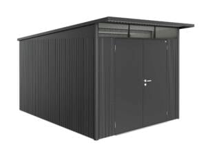Biohort AvantGarde A8 tuinhuis 260x220x380 cm met dubbele deur donkergrijs metallic