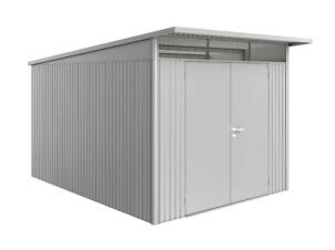 Biohort AvantGarde A8 tuinhuis 260x220x380 cm met dubbele deur zilver metallic