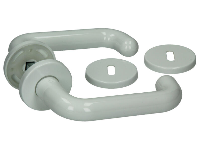 Yale Linea BB poignée de porte avec rosaces 50mm set complet argenté Yale Linea BB poignée de porte avec rosaces 50mm set complet argenté