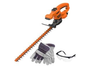 Black+Decker BEHT251KIT-QS taille-haie électrique 450W 50cm + lunettes de sécurité et gants