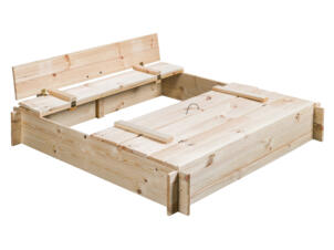 Swing King Bac à sable Gucio avec bancs couvercle 120x120 cm