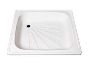 Lafiness Bac de douche 70x70x16 cm tôle d'acier blanc