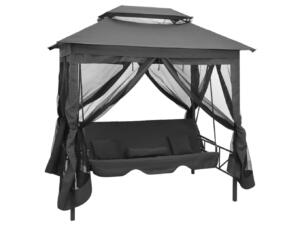 Balancelle convertible avec auvent 220x160x240 cm acier anthracite