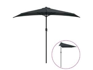 Balkonparasol half met aluminium paal 270x144 cm antraciet