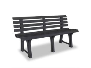 Banc de jardin 145,5cm plastique anthracite