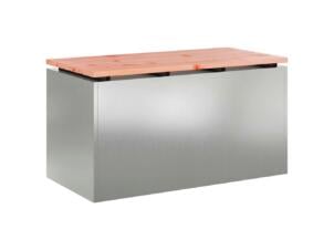 Banc de jardin 80x40x43 cm acier galvanisé argent