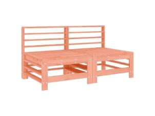 Bancs centraux de jardin en bois massif de douglas 2 pièces