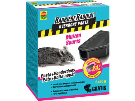 Compo Barrière Radikal Overdose pasta + boîte appât souris 8x10 g 1