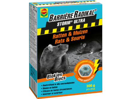 Compo Barrière Radikal Storm Ultra bloklokaas tegen ratten en muizen 300g 1