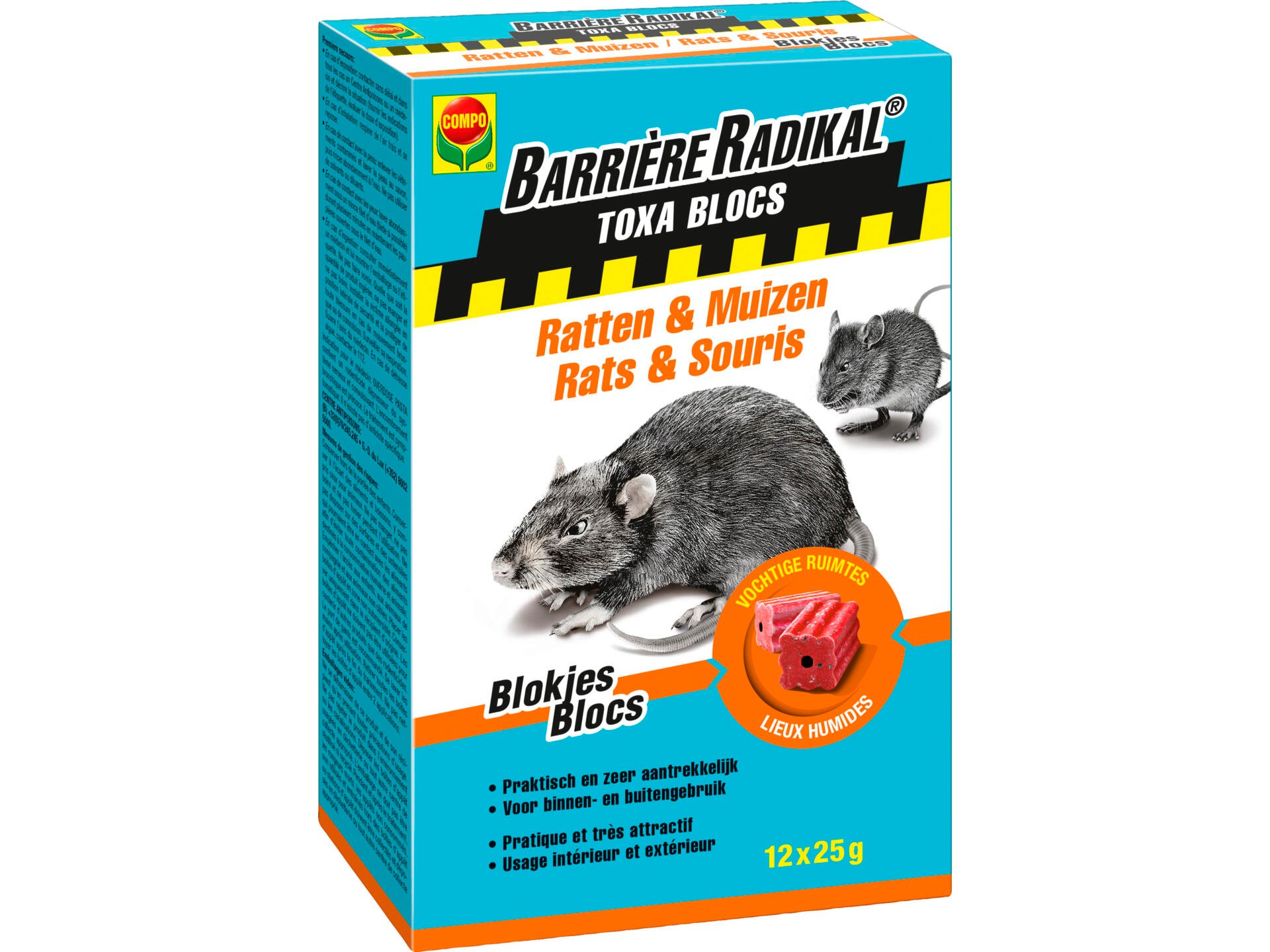 Sachet De Céréales Anti-rats Et Anti-souris Barrière Radikal 6 Pièces Compo
