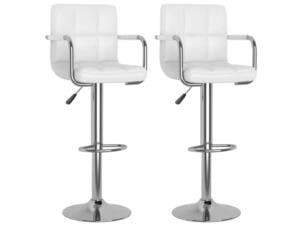 Barstoel kunstleer wit 2 stuks