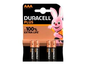 Duracell Batterij Plus P1,5V AAA 4 stuks