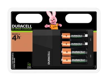 Duracell Batterijlader voor AA- en AAA-batterijen, 2xAA en 2xAAA inbegrepen 1