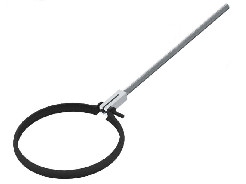 Saninstal Rookafv.beugel 153mm zwart