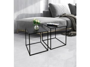 Bijzettafel metaal set van 2