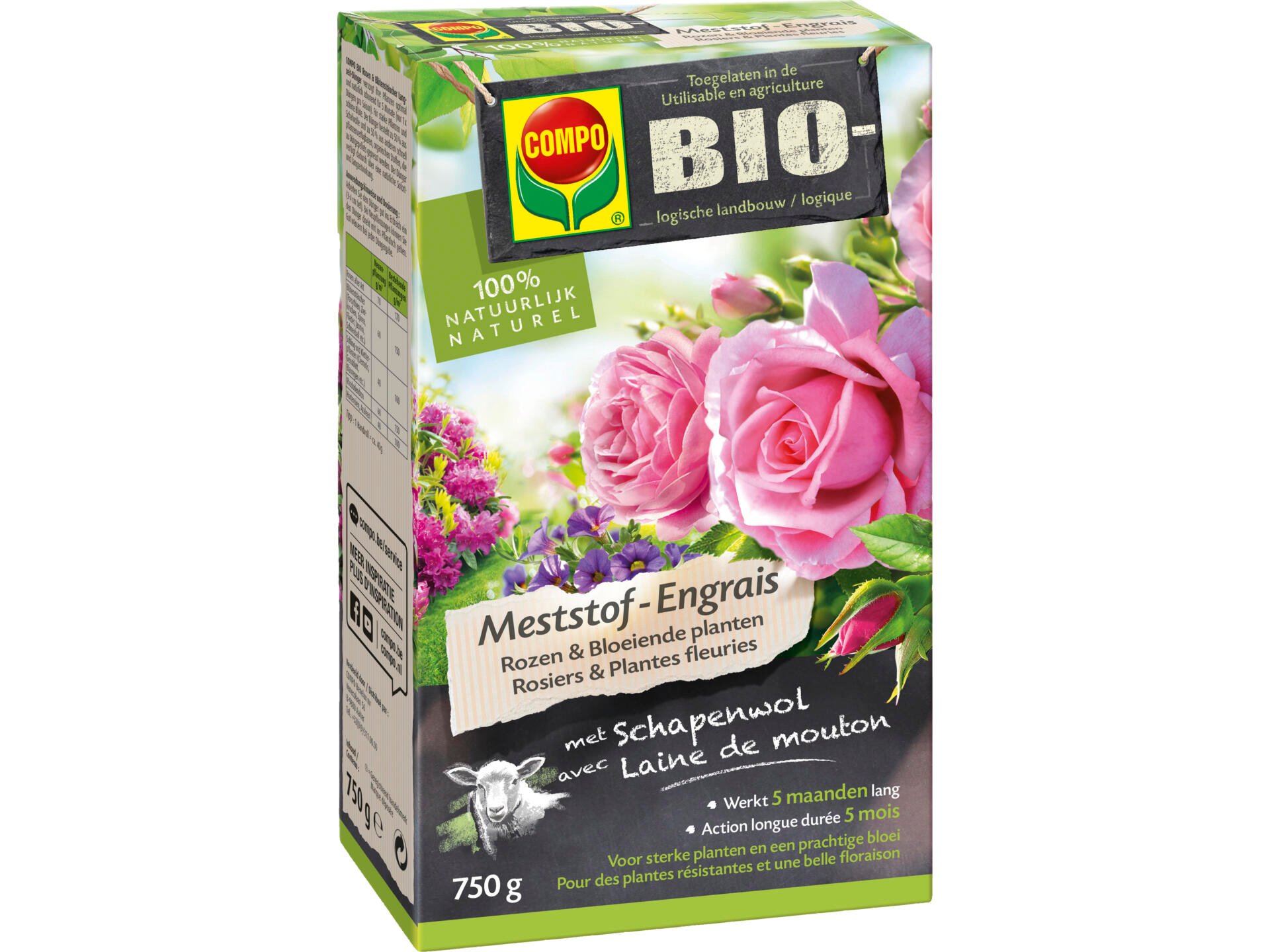 Compo Bio engrais roses & plantes fleuries 750g