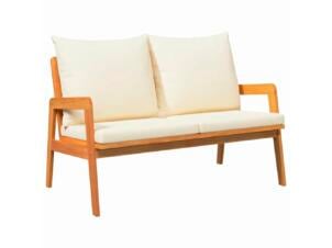 Bistroset 1 salontafel + kussen 90x45x40 cm olie natuurlijk massief acaciahout 2 stuks